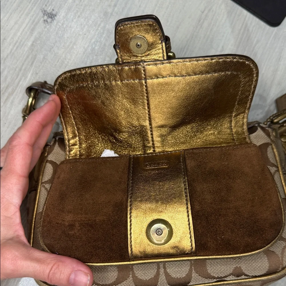2004 Special Edition Coach Signature Mini Hobo in Brown and Bronze No 40-1495